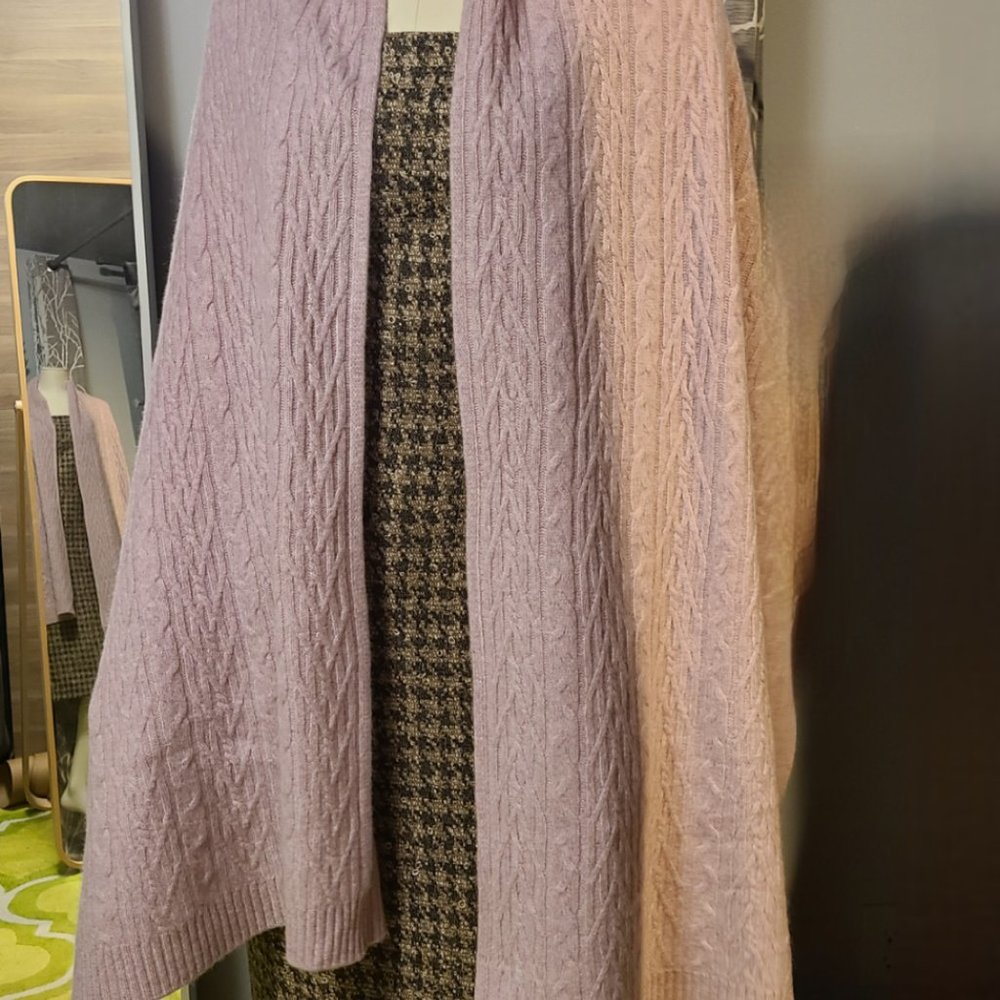 NWT MARTHA STEWART 100% 2PLY CASHMERE 84x25" Luxury Scarf mauve pink NEW - Picture 4 of 7